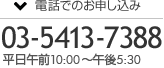 電話でのお申し込み03-5413-7388
