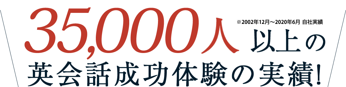 30,000人以上の英会話成功体験の実績！