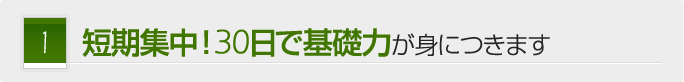 短期集中!30日で基礎力が身につきます