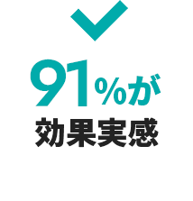 91%が効果実感